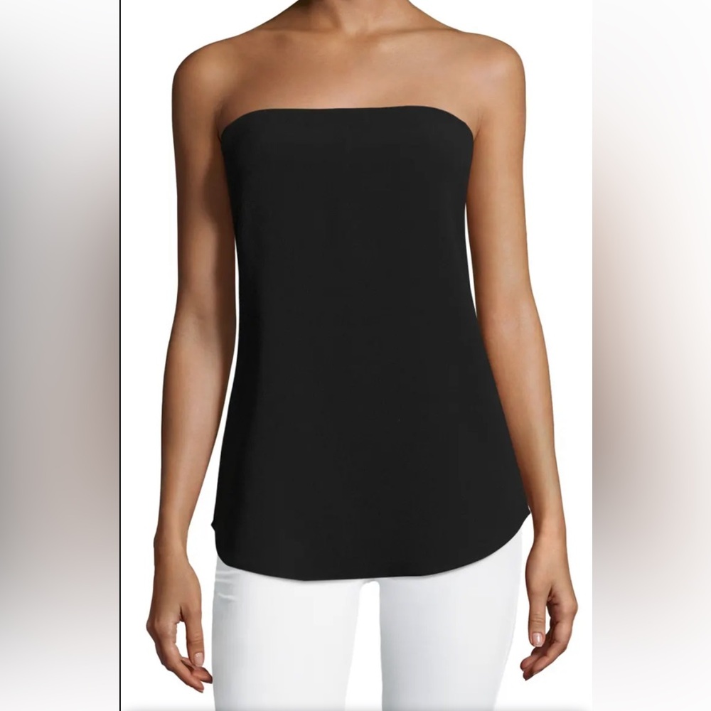 NWT Theory Zalballa Rosina Strapless Crepe Top.